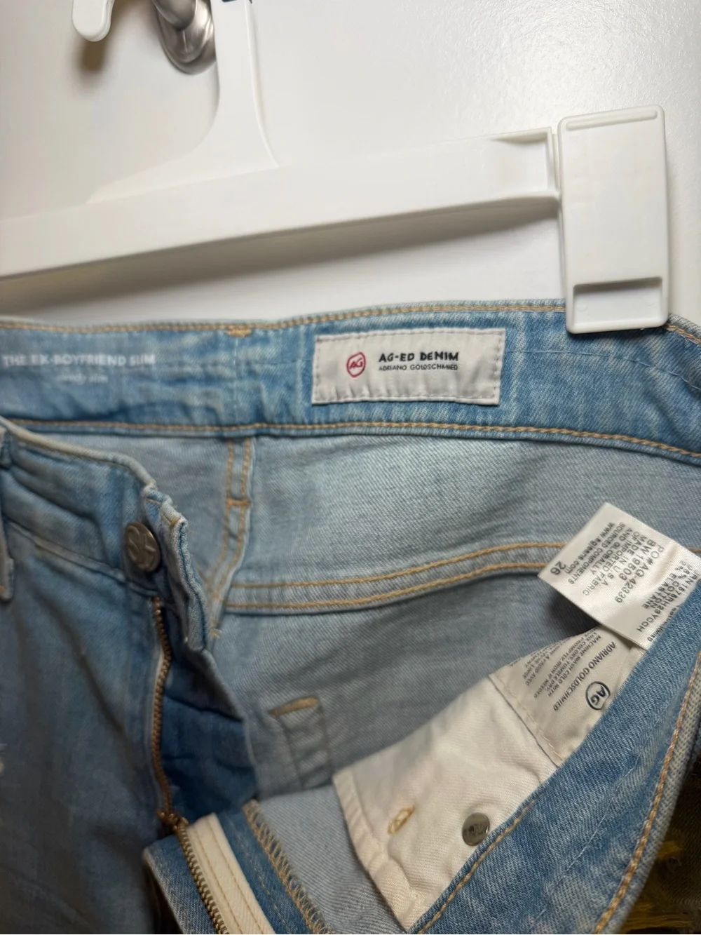 AG- Light Blue Distressed Boyfriend Slim -Women’s Jeans